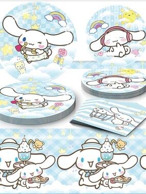 Cinnamoroll Birthday Party Plates Napkins & Tablecloth Cake/dinner Plates 2 Sets